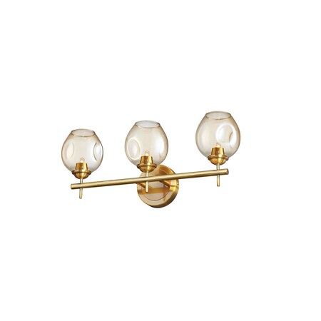 Dainolite 3 Light Halogen Vanity Vintage Bronze With Champagne Glass ABI-203W-VB